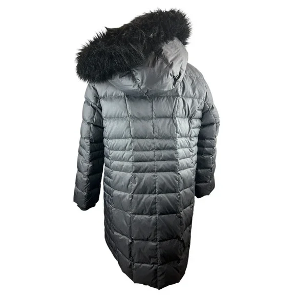 Talbots Faux Fur Hooded Down Puffer Coat Black Full Zip Plus Size 3XP 3X Petite - Picture 7 of 14